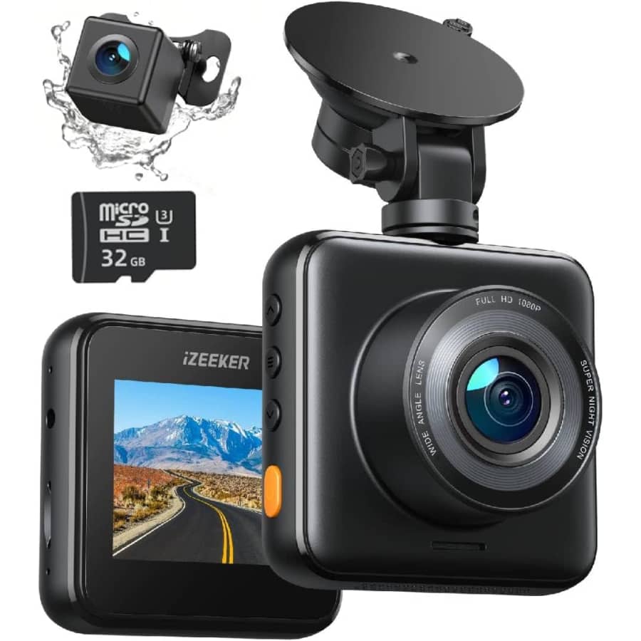iZeeker 1080p Dual Dash Cam for $40