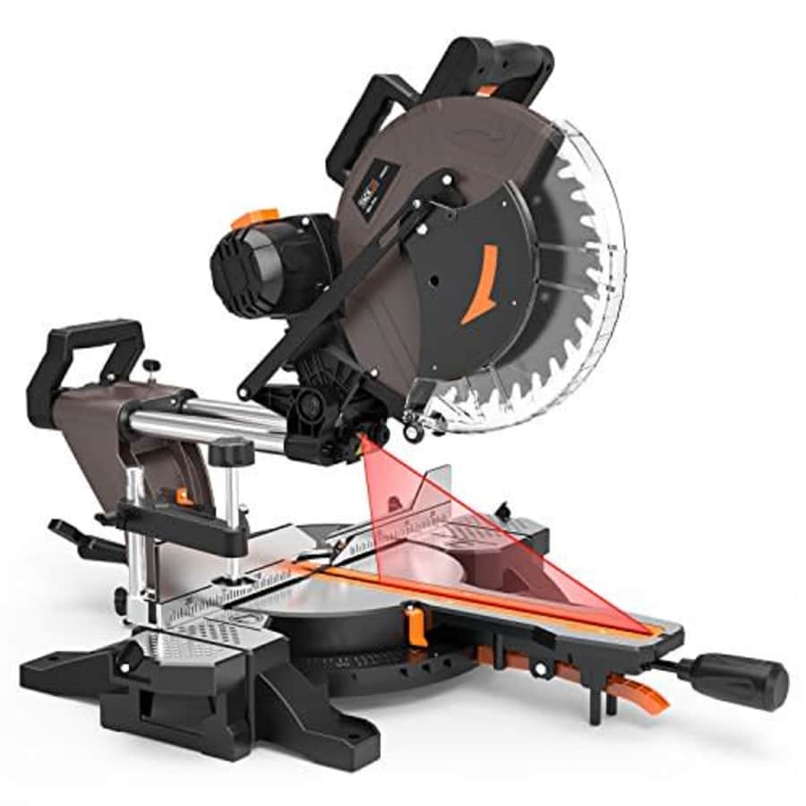 TACKLIFE 12-inch Sliding Miter Saw, 15Amp, 3800rpm, Double-Bevel Compound Miter Saw with Laser, for $170