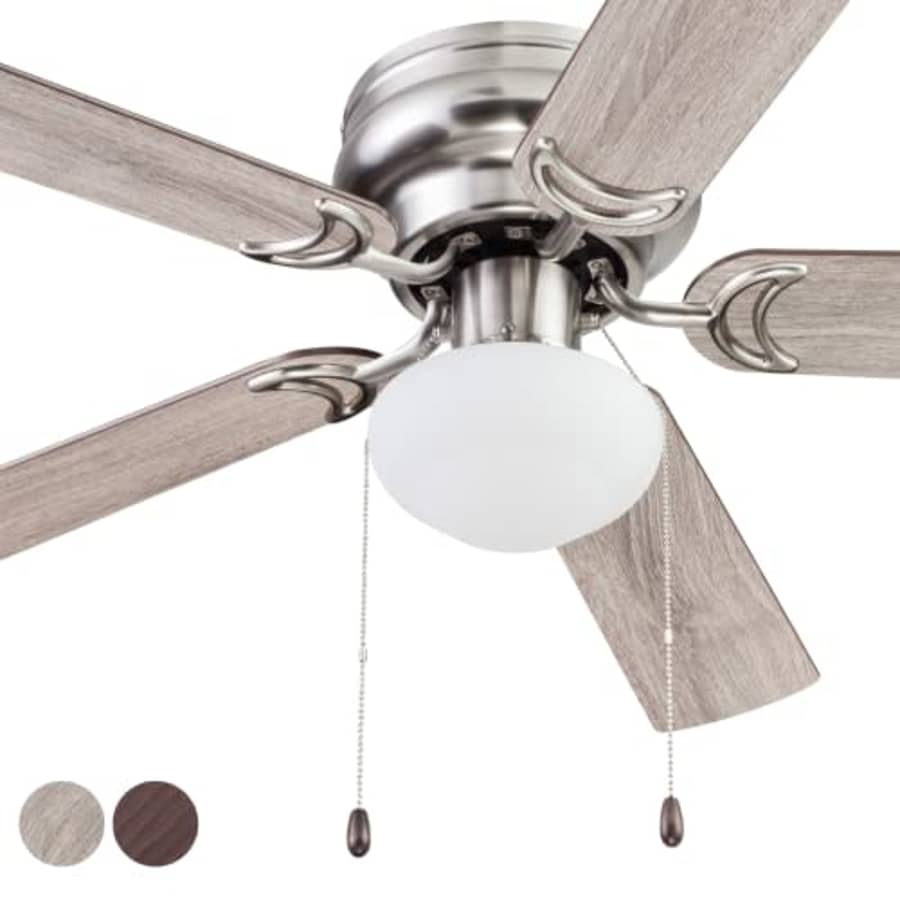Prominence Home Alvina, 44 Inch Traditional Flush Mount Indoor LED Ceiling Fan with Light, Pull for $80 Prominence Home Alvina, 44 Inch Traditional Flush Mount Indoor LED Ceiling Fan with Light, Pull for $80