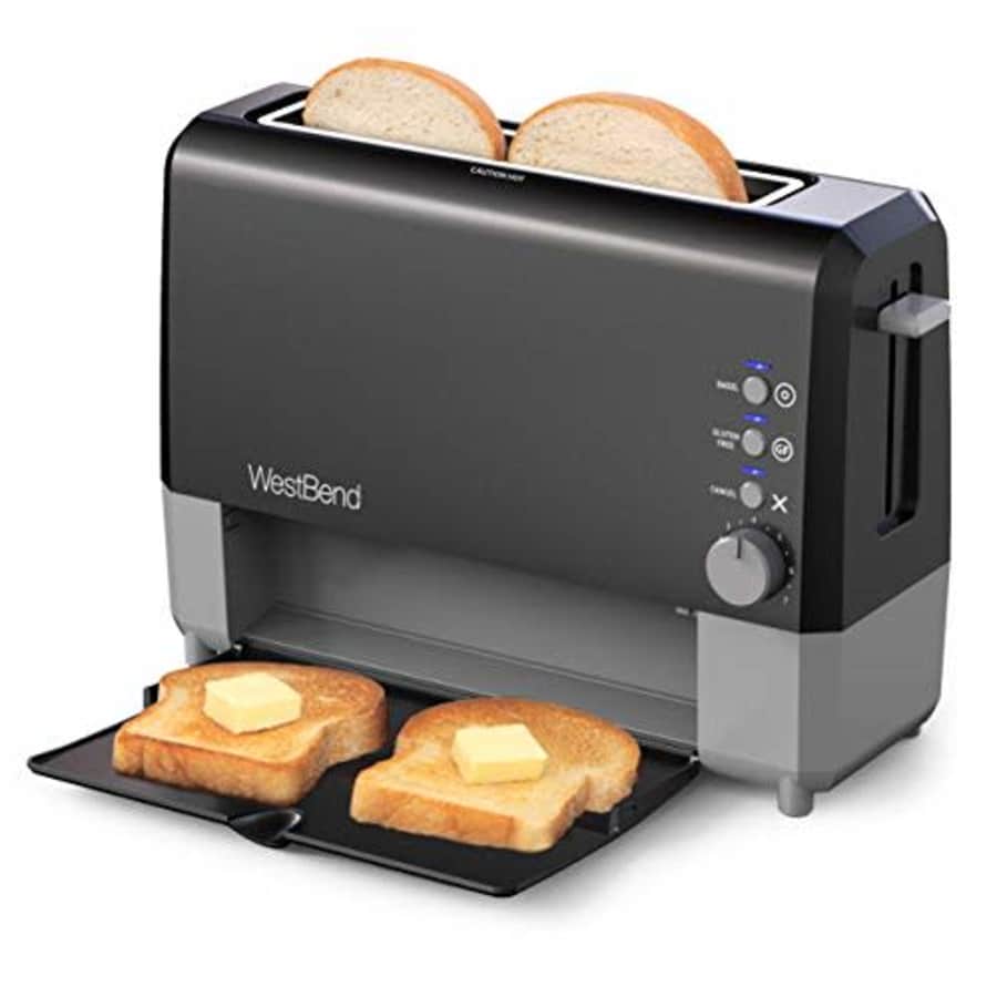 West Bend 77224 QuikServe Slide Through Wide Slot Toaster with Cool Touch Exterior and Removable for $38