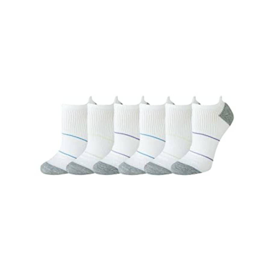 Amazon Essentials Women's Performance Zone Cushion Athletic Tab Socks, 6 Pairs, White, 8-12 for $14 Amazon Essentials Women's Performance Zone Cushion Athletic Tab Socks, 6 Pairs, White, 8-12 for $14