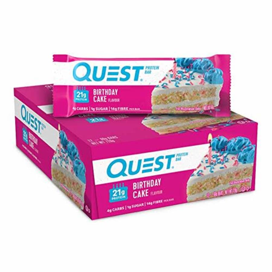 Quest Nutrition Birthday Cake - High Protein, Low Carb, Gluten Free, Keto Friendly, 12 Count for $25 Quest Nutrition Birthday Cake - High Protein, Low Carb, Gluten Free, Keto Friendly, 12 Count for $25