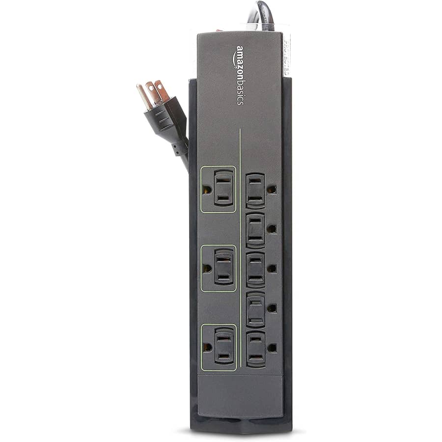 Amazon Basics 8-Outlet 6-Foot Power Strip Surge Protector for $22