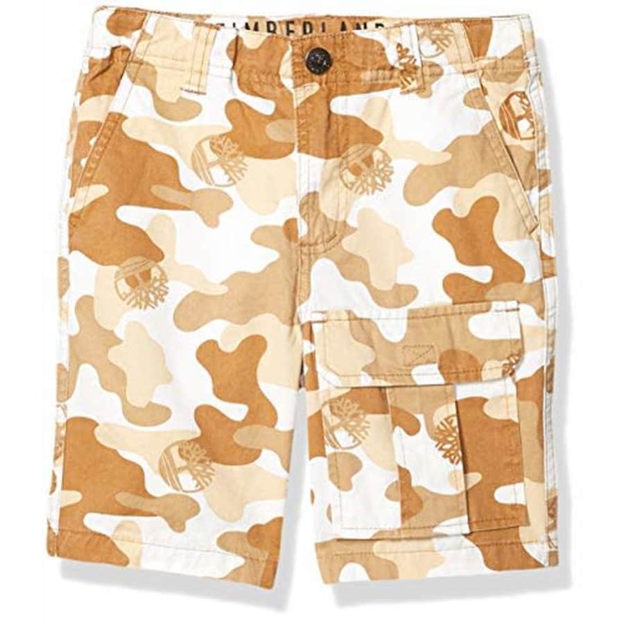 Timberland Boys' Camo Utility Pocket Shorts, Wheat, 12 for $29