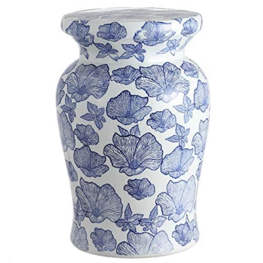 JONATHAN Y TBL1018A Poppies 17.7" Ceramic Garden Stool, Stylized Flower Design, Coastal, for $107 JONATHAN Y TBL1018A Poppies 17.7" Ceramic Garden Stool, Stylized Flower Design, Coastal, for $107
