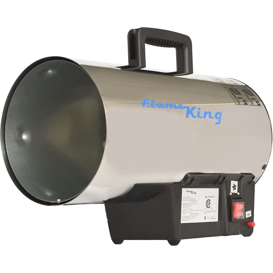 Flame King 60,000-BTU Portable Propane Forced Air Heater for $102 Flame King 60,000-BTU Portable Propane Forced Air Heater for $102