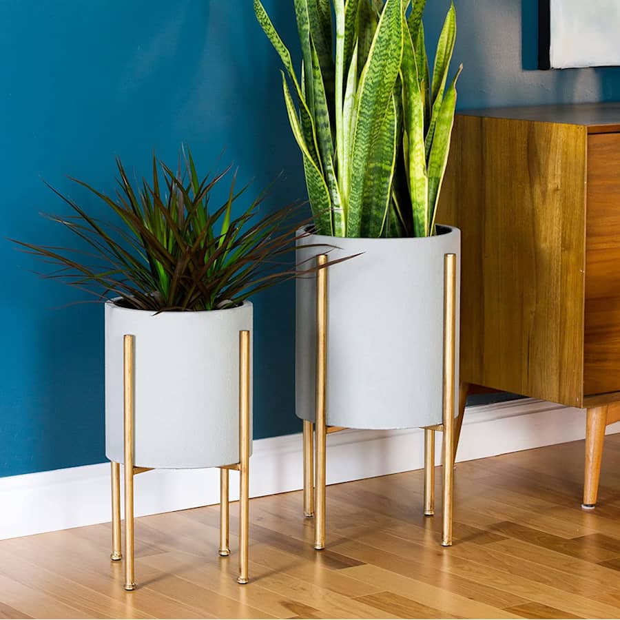 Aspire Mid-Century Planter with Metal Stand 2-Pack for $57
