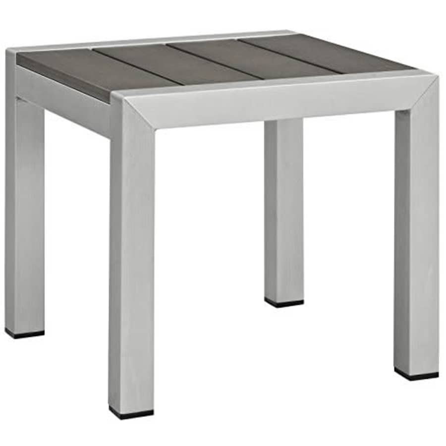 Modway Shore Aluminum Outdoor Patio Side Table in Silver Gray for $114 Modway Shore Aluminum Outdoor Patio Side Table in Silver Gray for $114