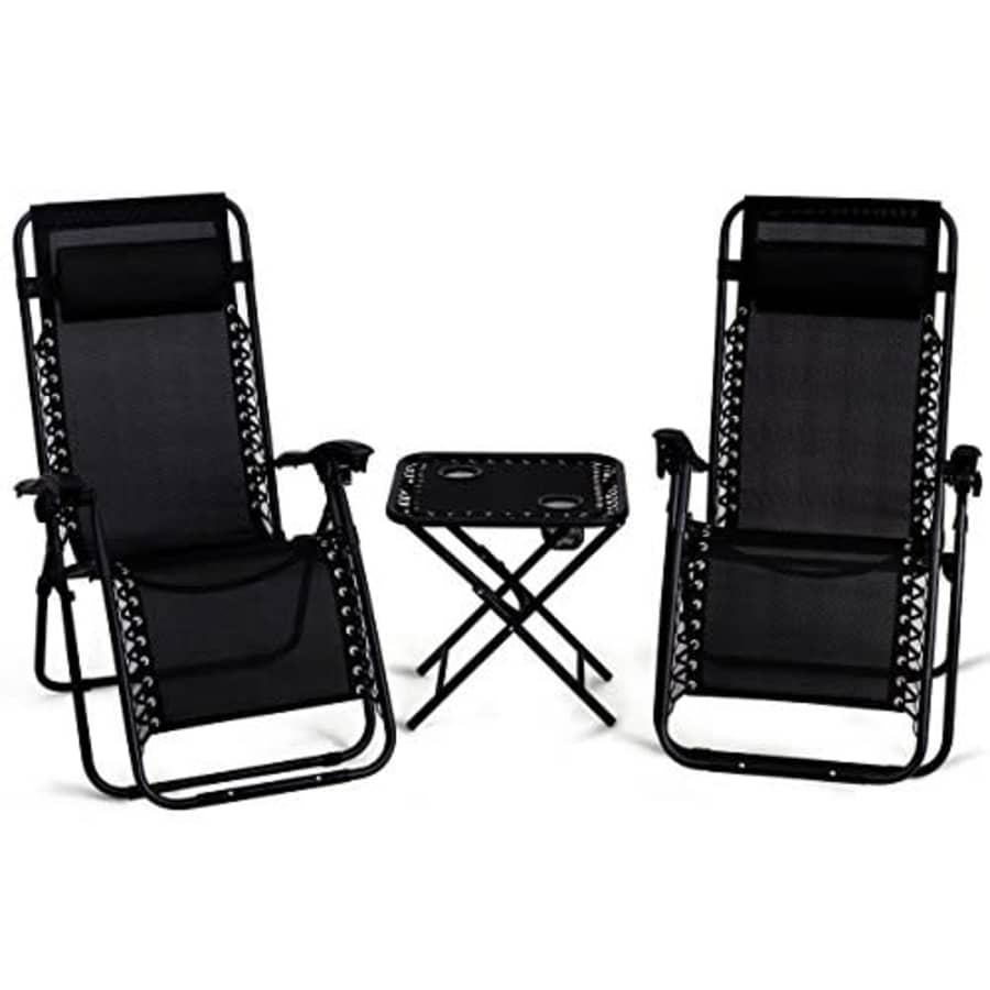 Giantex 3 PCS Zero Gravity Chair Patio Chaise Lounge Chairs Outdoor Yard Pool Recliner Folding for $120