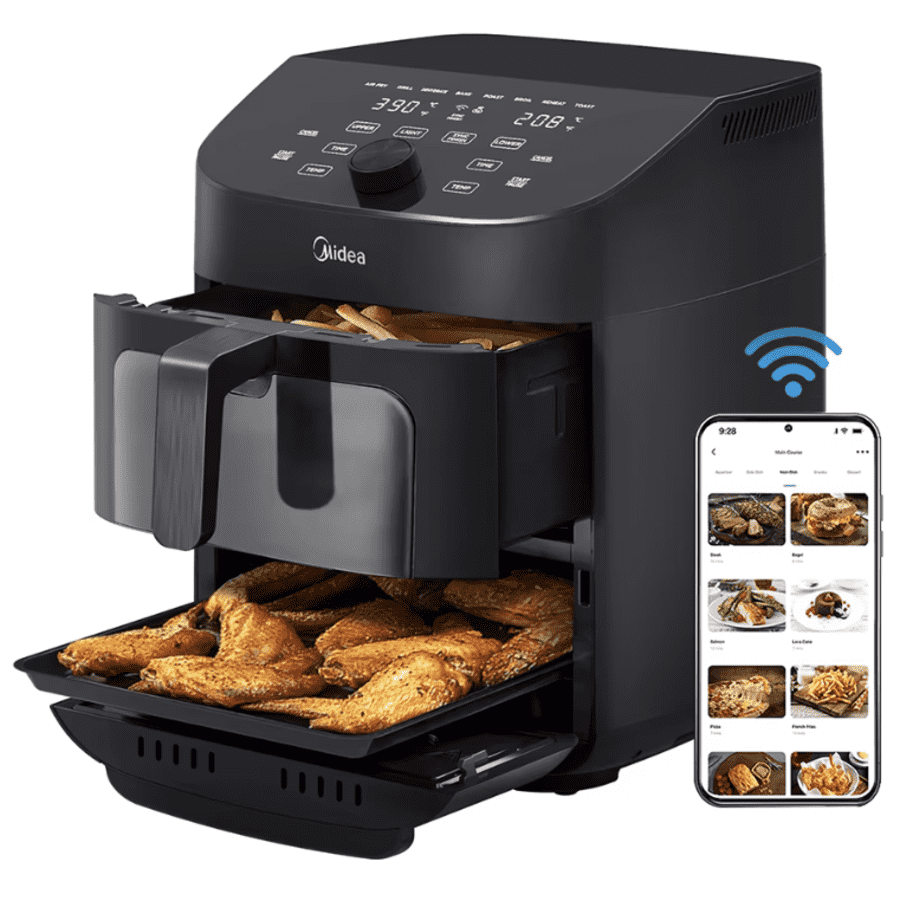 Midea 11-Quart 8-in-1 Dual Basket Smart Air Fryer for $114