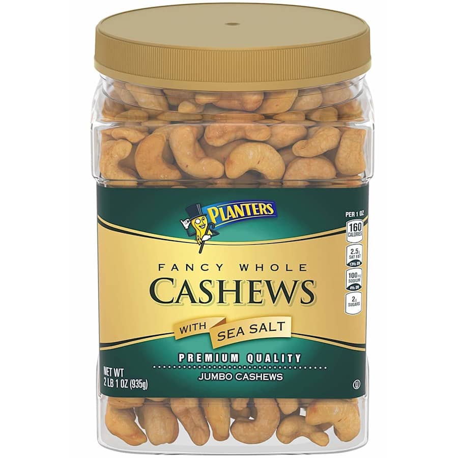 Planters 33-oz. Fancy Whole Cashews With Sea Salt for $13 via Sub & Save Planters 33-oz. Fancy Whole Cashews With Sea Salt for $13 via Sub & Save