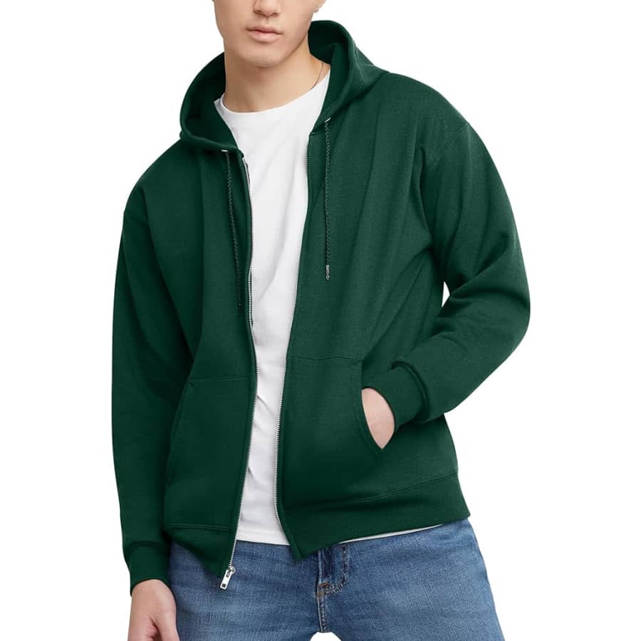 Hanes Men's Full-Zip Eco-Smart Fleece Hoodie for $12