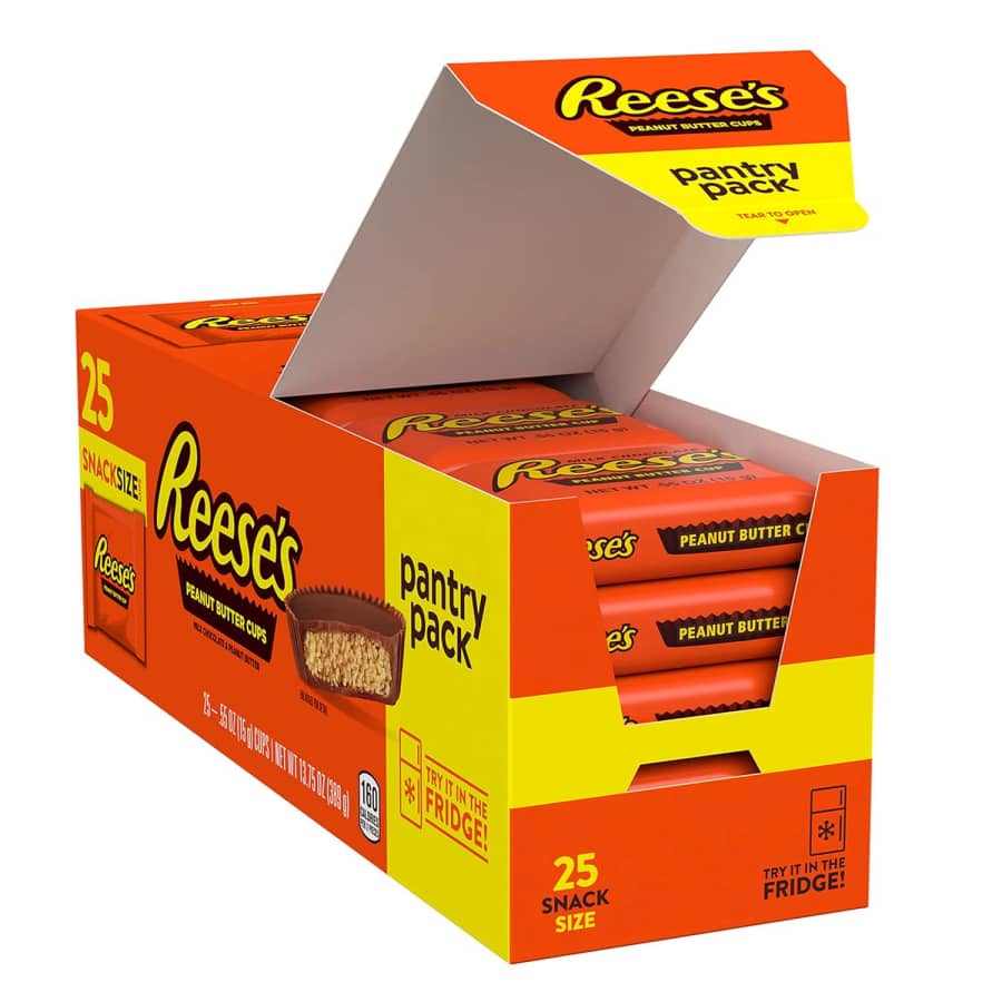 Reese's Milk Chocolate Snack Size Peanut Butter Cup 25-Pack for $5.96 via Sub & Save Reese's Milk Chocolate Snack Size Peanut Butter Cup 25-Pack for $5.96 via Sub & Save