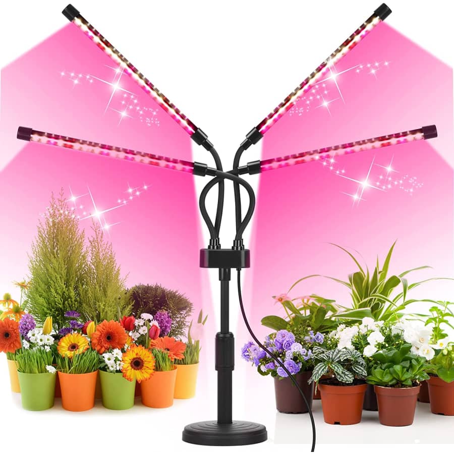Syeioraom 4-Head Gooseneck LED Grow Light for $20