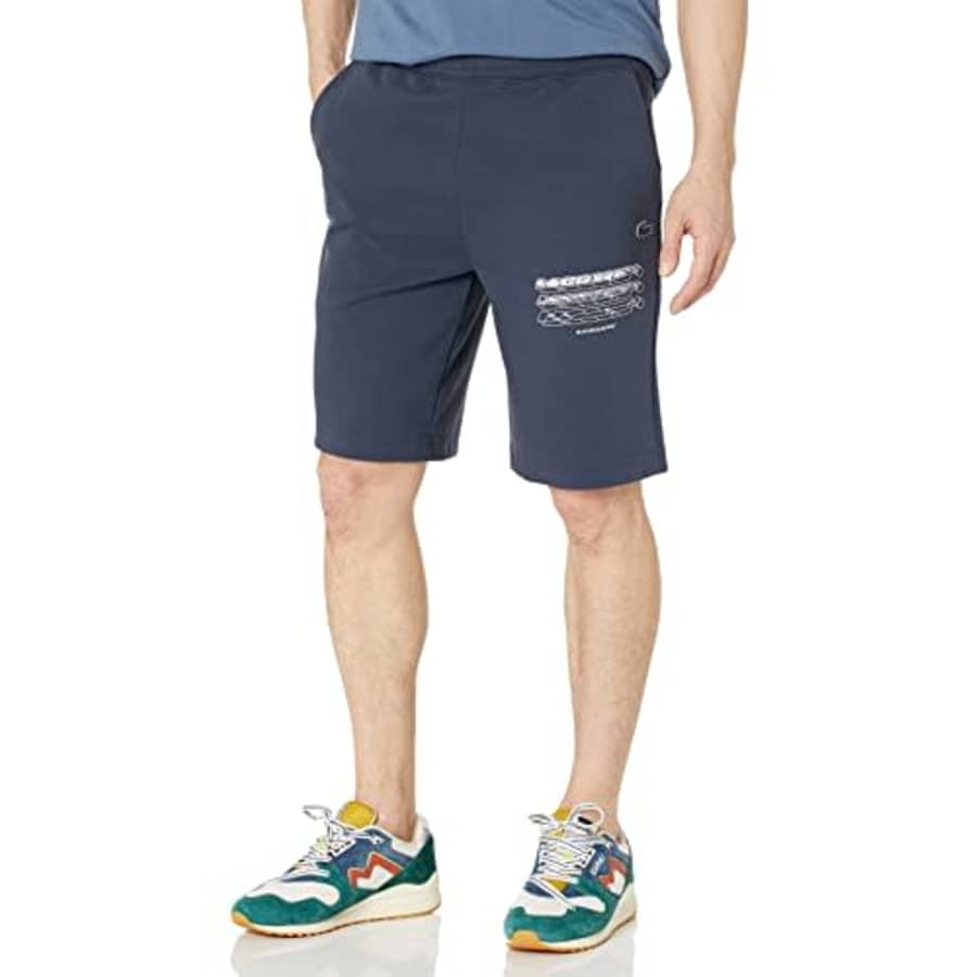 Lacoste Men's Regular Fit Double-Face Shorts, Blue Night, Small for $47