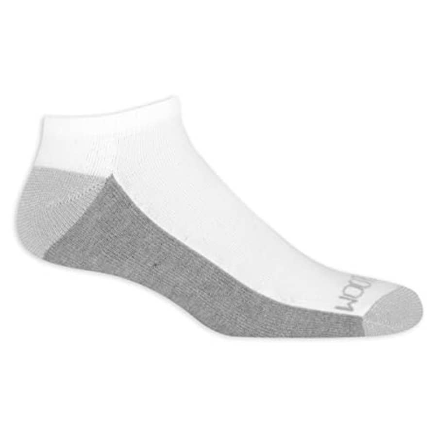 Fruit of the Loom mens 12 Pair Pack Dual Defense Cushioned Socks, White With Grey Sole, 6.5-12 US for $20
