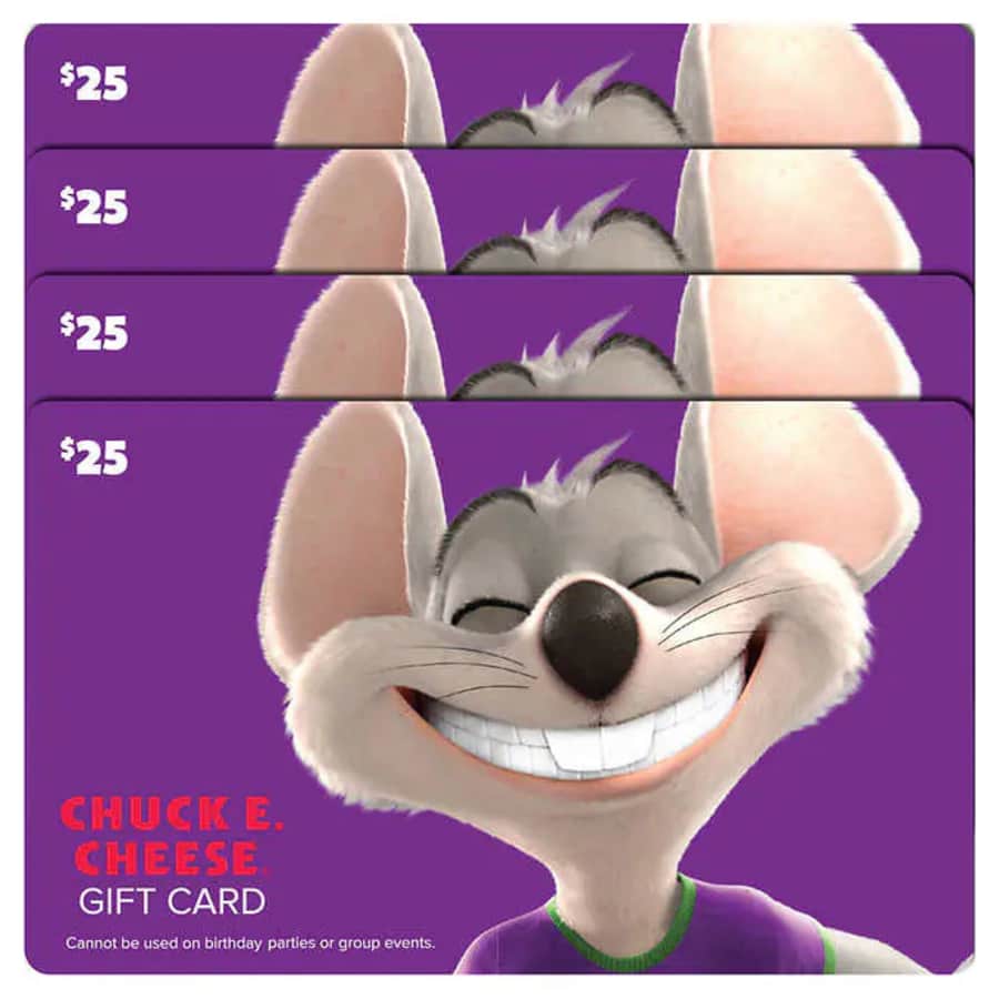 Chuck E. Cheese $100 Gift Card: $74.99