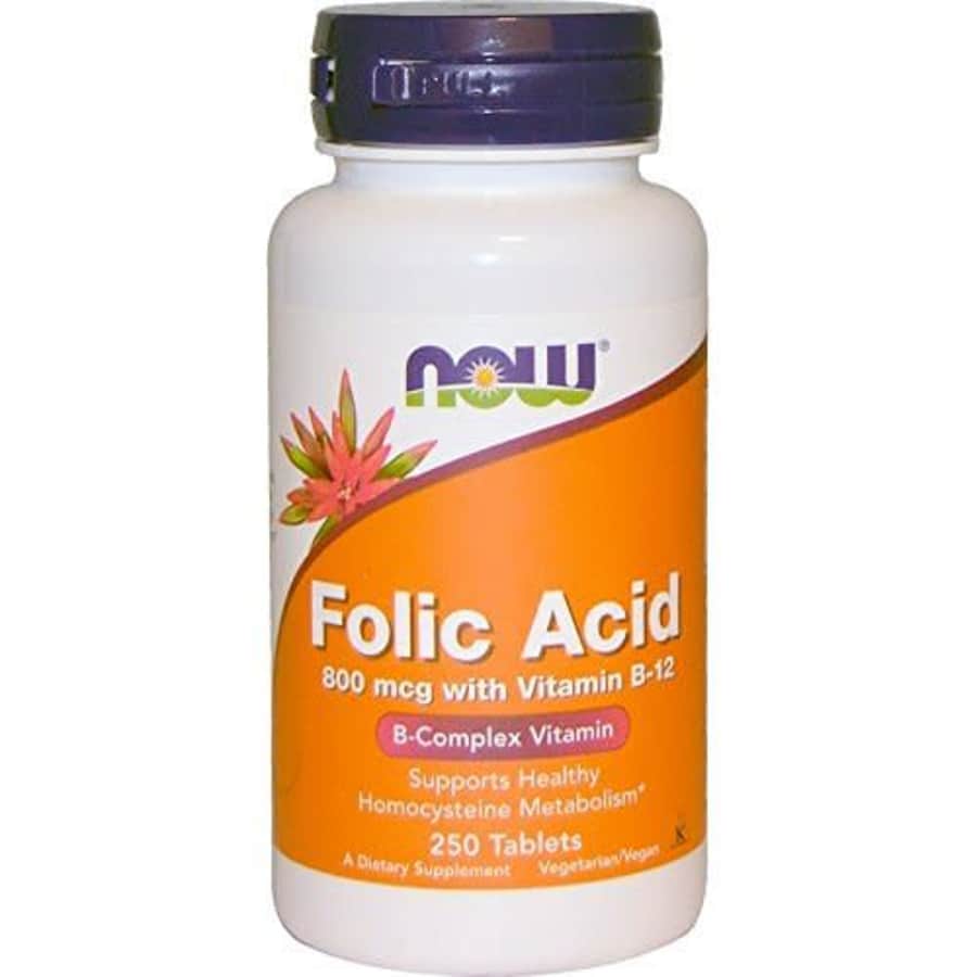 Now Foods NOW Folic Acid 800mcg, 250 Tablets (Pack of 4) for $8