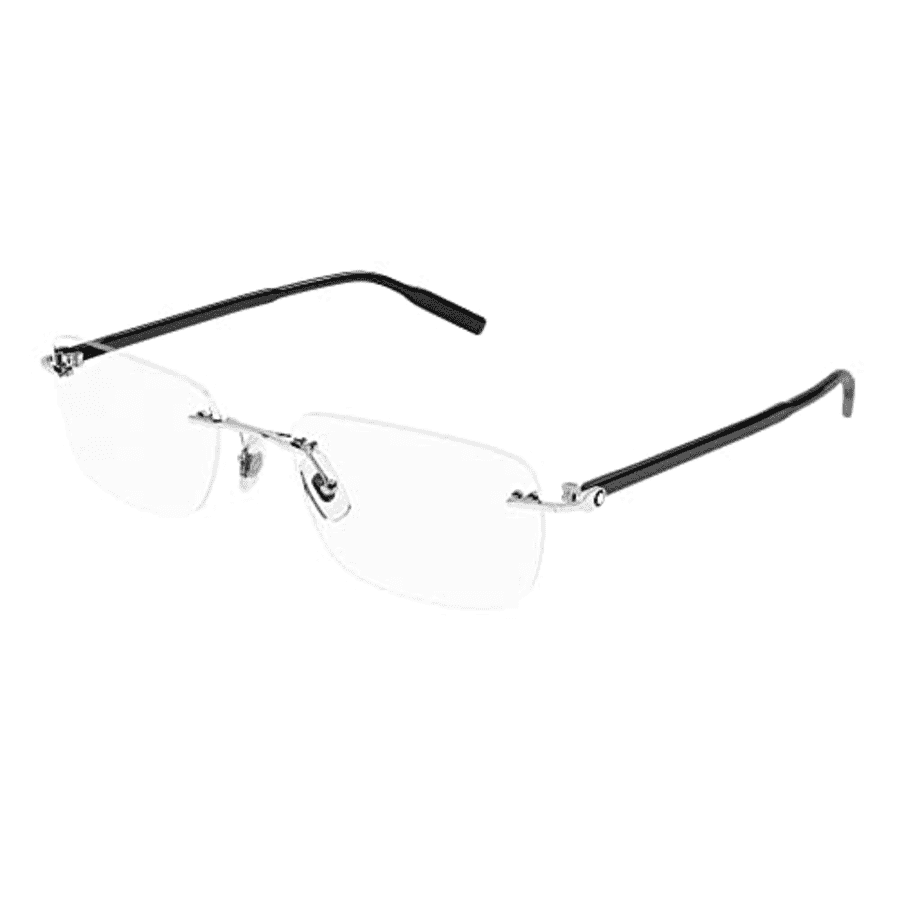 Sunglasses Montblanc MB 0221 O- 007 Silver/Transparent Black for $206