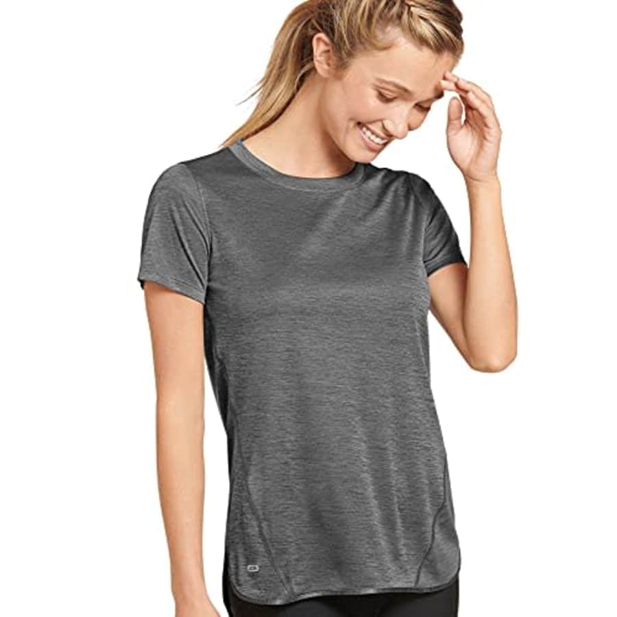 Jockey Women's Activewear Hi-Lo Performance Tee, Charcoal Space Dye, xs for $17