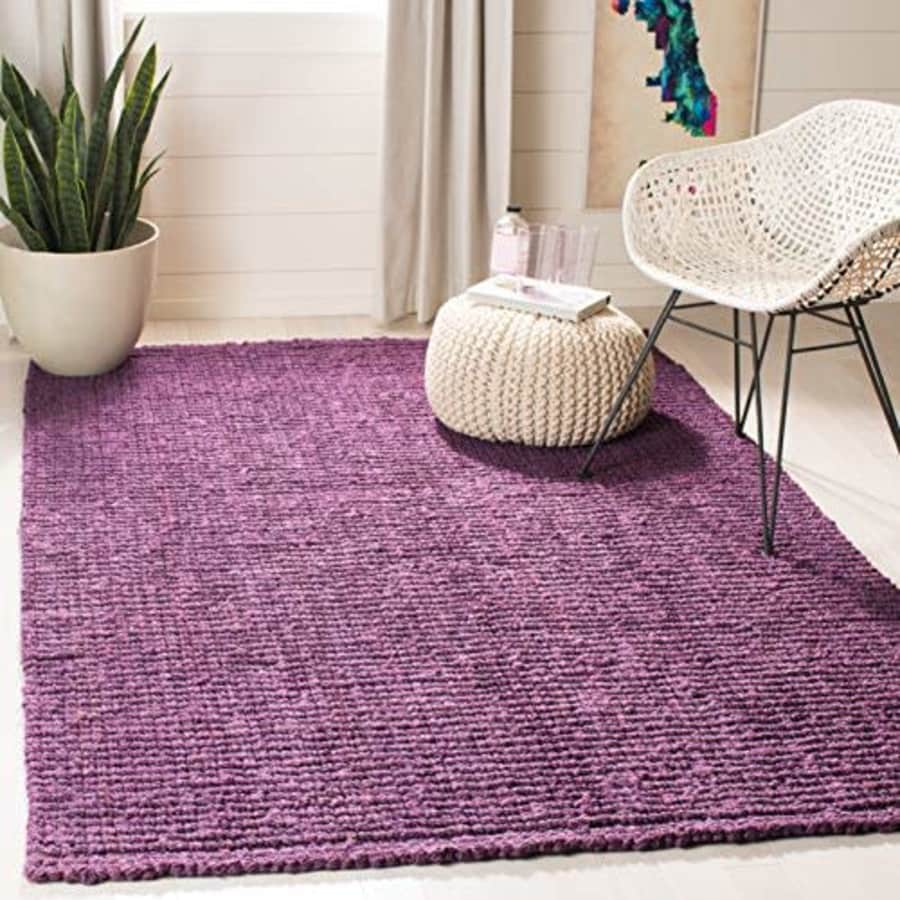 Safavieh Natural Fiber Collection NF447B Hand Woven Purple Jute Area Rug (4' x 6') for $88