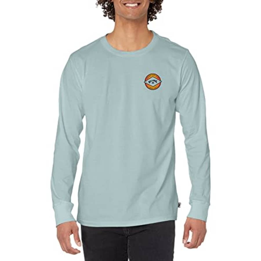 Billabong Men's Long Sleeve Premium Logo Graphic Tee T-Shirt, Coastal Blue Rotor Arch, Medium for $30