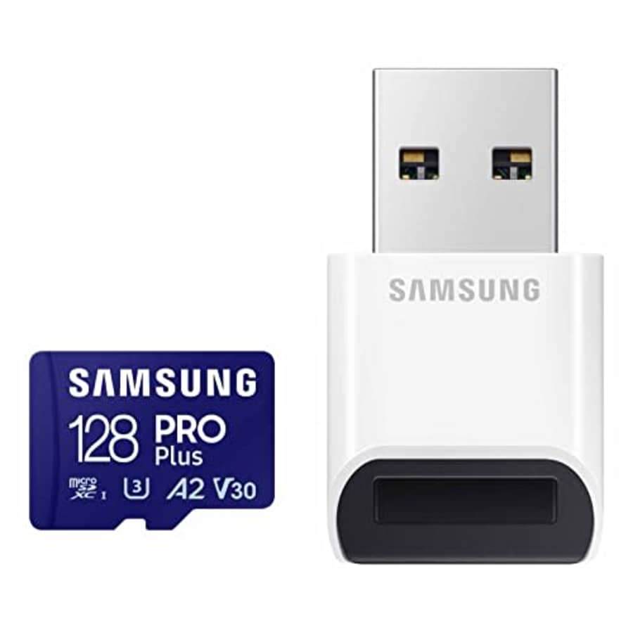 Samsung Pro Plus 128GB MicroSDXC Card w/ Reader: $15