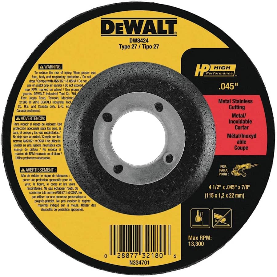 DeWalt 4.5" Thin Cutting Wheel for $2