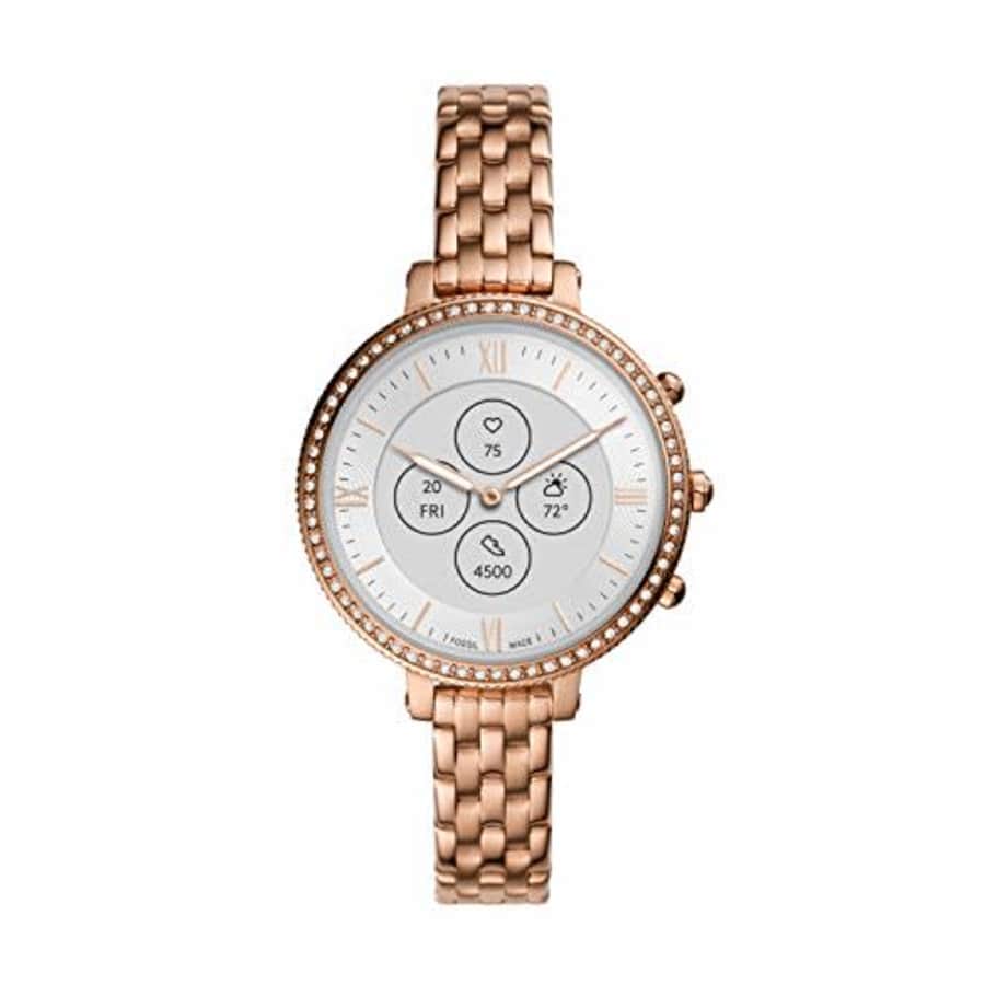 Fossil Women's Monroe Stainless Steel Hybrid HR Smartwatch, Color: Rose Gold (Model: FTW7037) for $299