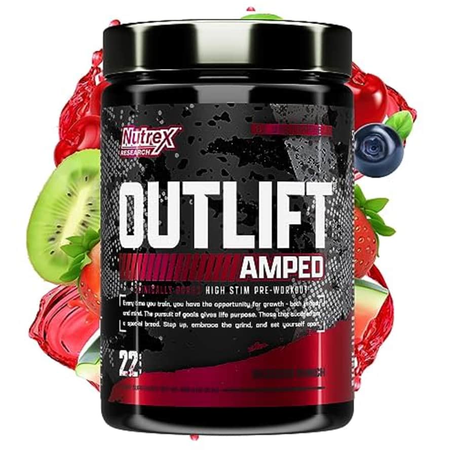 Nutrex OUTLIFT Amped Max Dosed Pre Workout Powder, 6G Citrulline, 3.2G Beta Alanine, Alpha GPC, CognatiQ, for $30
