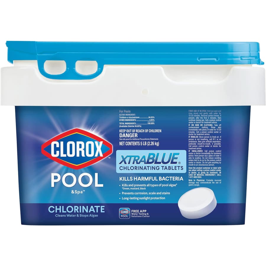 Clorox Pool&Spa XtraBlue 3" Swimming Pool Chlorinating Tablets 5-lb. Container for $40 Clorox Pool&Spa XtraBlue 3" Swimming Pool Chlorinating Tablets 5-lb. Container for $40
