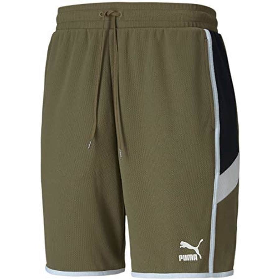 PUMA Men's Iconic MCS Shorts 8", Burnt Olive, XS for $36