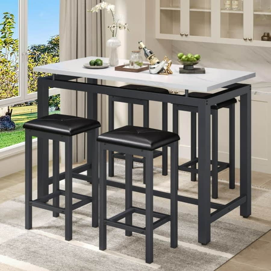 Segmart 5-Piece Counter Height Table Set for $159 Segmart 5-Piece Counter Height Table Set for $159