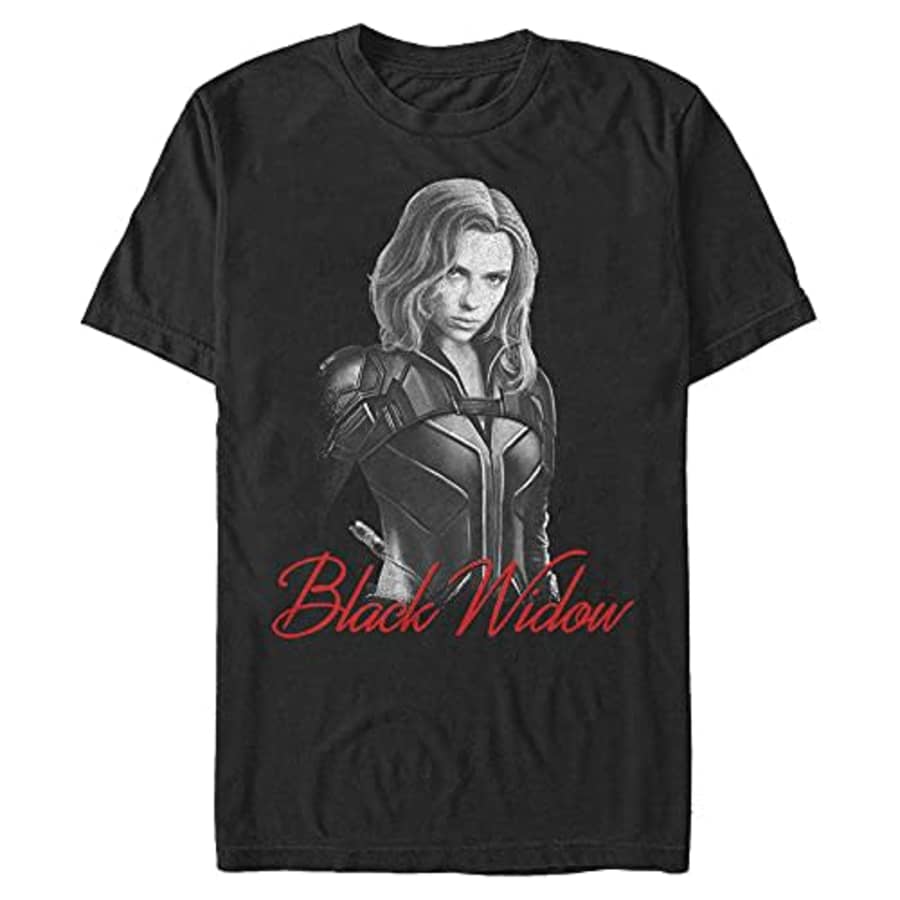 Marvel Men's Universe Black Widow Mono T-Shirt, XX-Large for $26