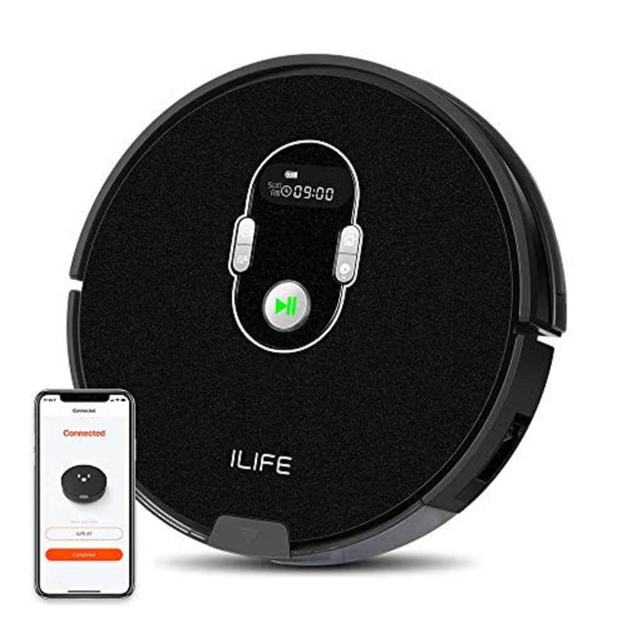 ILIFE A7 Robotic Vacuum Cleaner with High Suction, LCD Display, Multi-Task Schedule, Path Mode and for $100