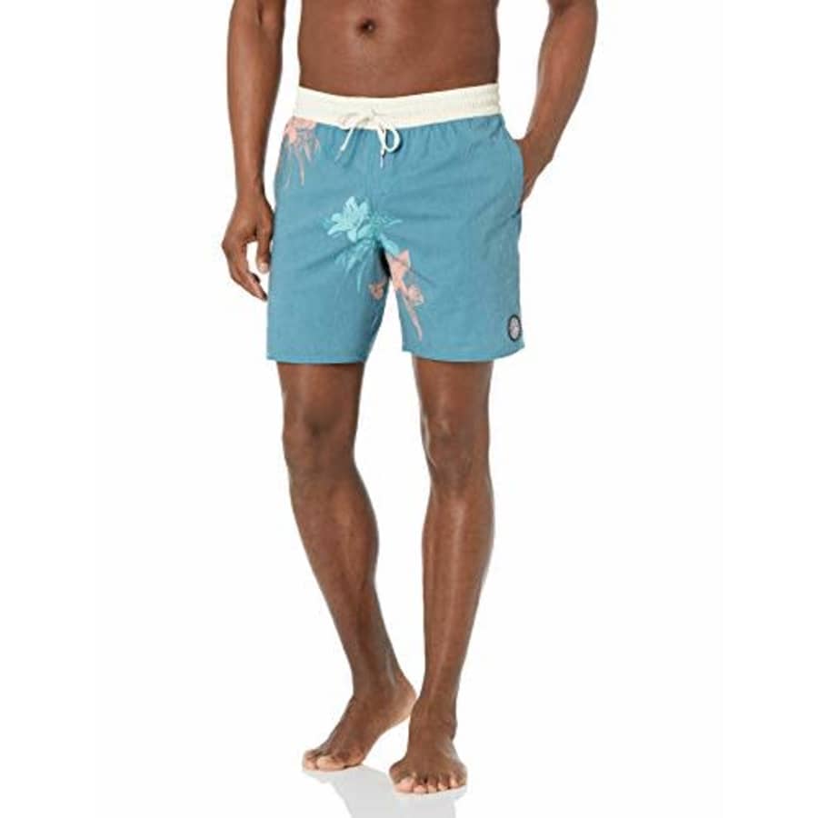 Volcom Men's 17-Inch Elastic Waist Surf Swim Trunks, Migration-Hydro Blue, XX-Large for $41 Volcom Men's 17-Inch Elastic Waist Surf Swim Trunks, Migration-Hydro Blue, XX-Large for $41