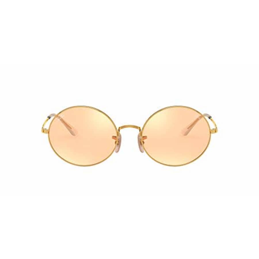 Ray-Ban RB1970 Metal Rectangular Sunglasses, Grey On Bordeaux/Orange Mirrored Gold, 54 mm for $115