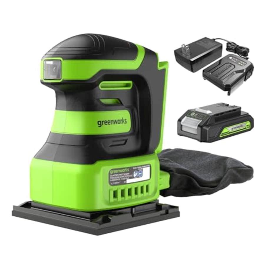 Greenworks 24V Cordless 1/4 Quarter Sheet Sander with 2Ah Battery and Charger for $60