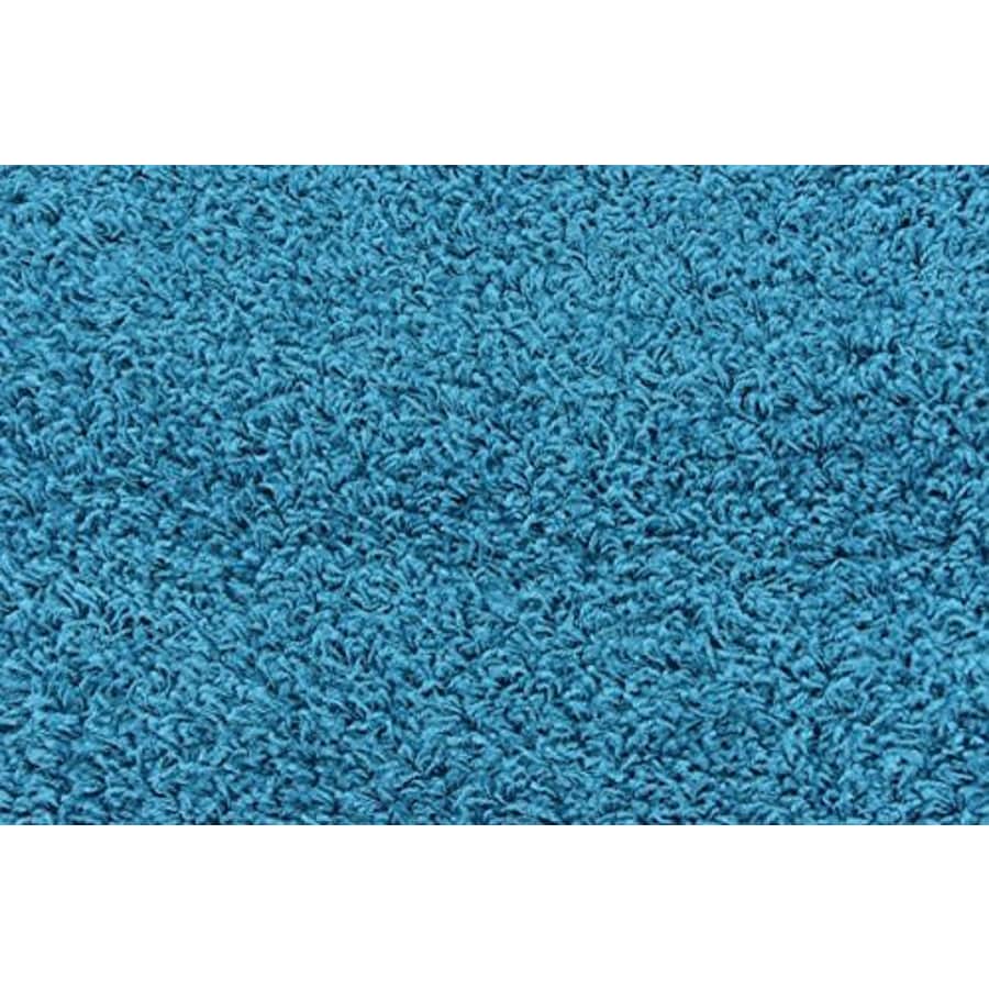 Unique Loom Solo Solid Shag Collection Modern Plush Turquoise Runner Rug (2' 6 x 13' 0) for $80