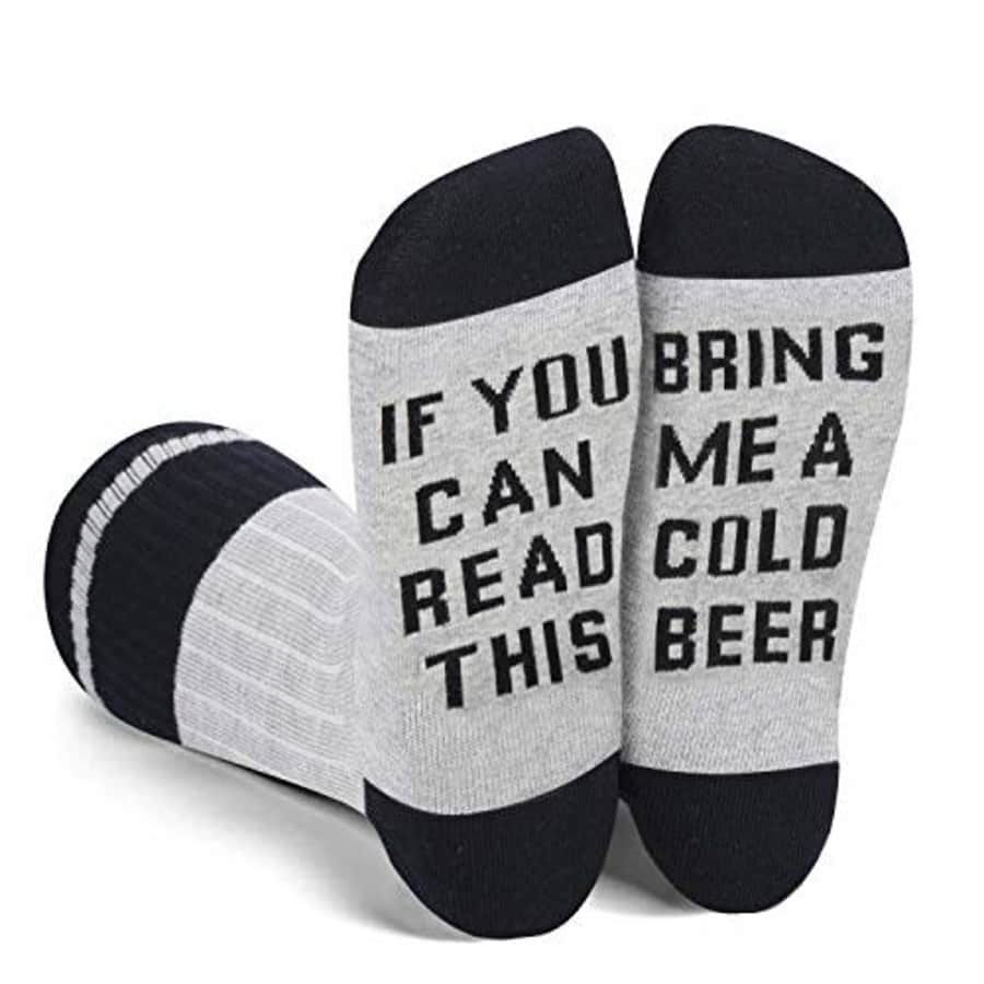 Zmart Funny Saying If You Can Read This Bring Me Beer Socks-Funny Novelty Beer Gifts For Men Beer Lover for $7 Zmart Funny Saying If You Can Read This Bring Me Beer Socks-Funny Novelty Beer Gifts For Men Beer Lover for $7