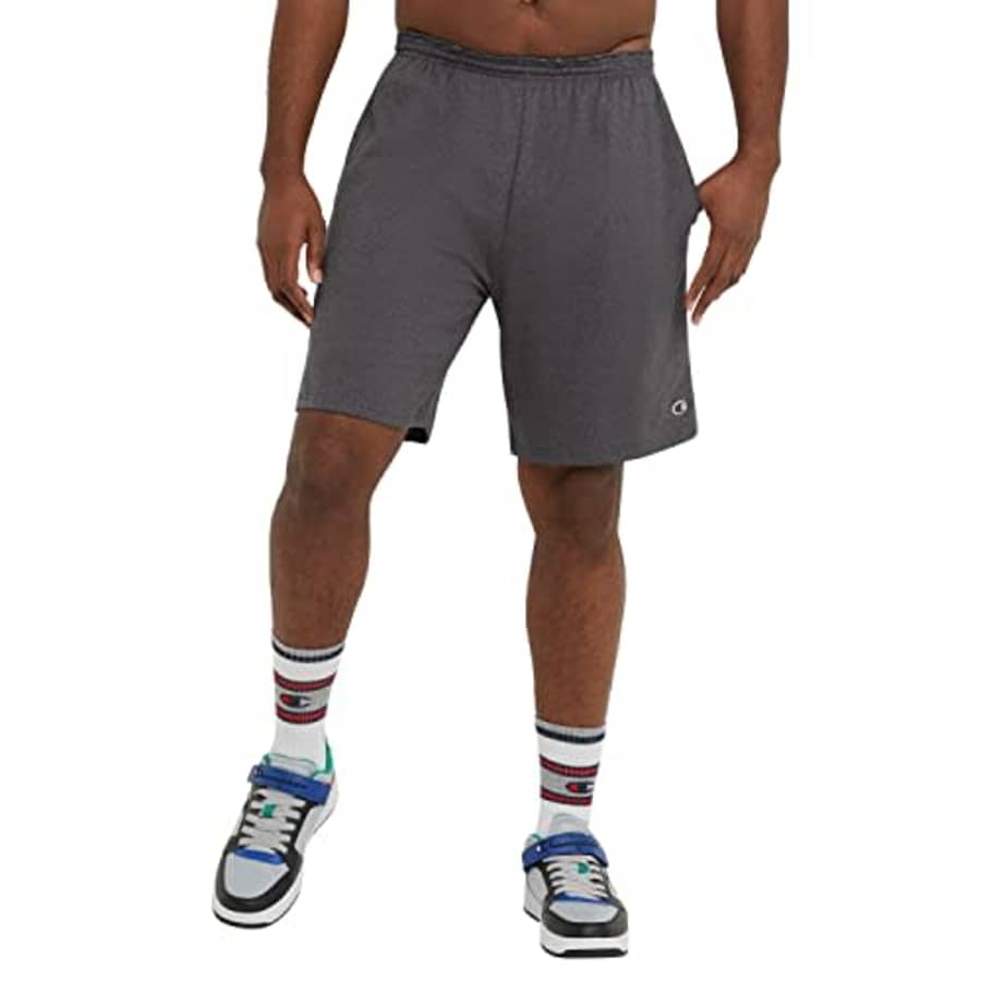Champion Men's Cotton Jersey Athletic, Gym, Workout Shorts (Reg. or Big & Tall), Granite Heather C for $19 Champion Men's Cotton Jersey Athletic, Gym, Workout Shorts (Reg. or Big & Tall), Granite Heather C for $19