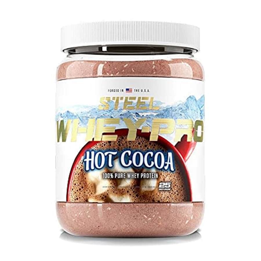 Steel Supplements Whey-Pro | 100% Pure Whey Protein Powder for Men and Women | Hot Cocoa | Muscle for $40