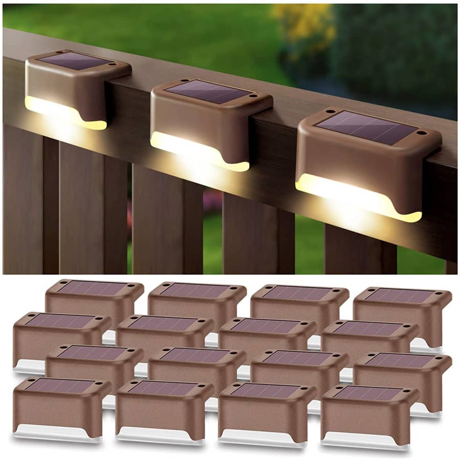 DenicMic LED Solar Deck Light 16-Pack for $27