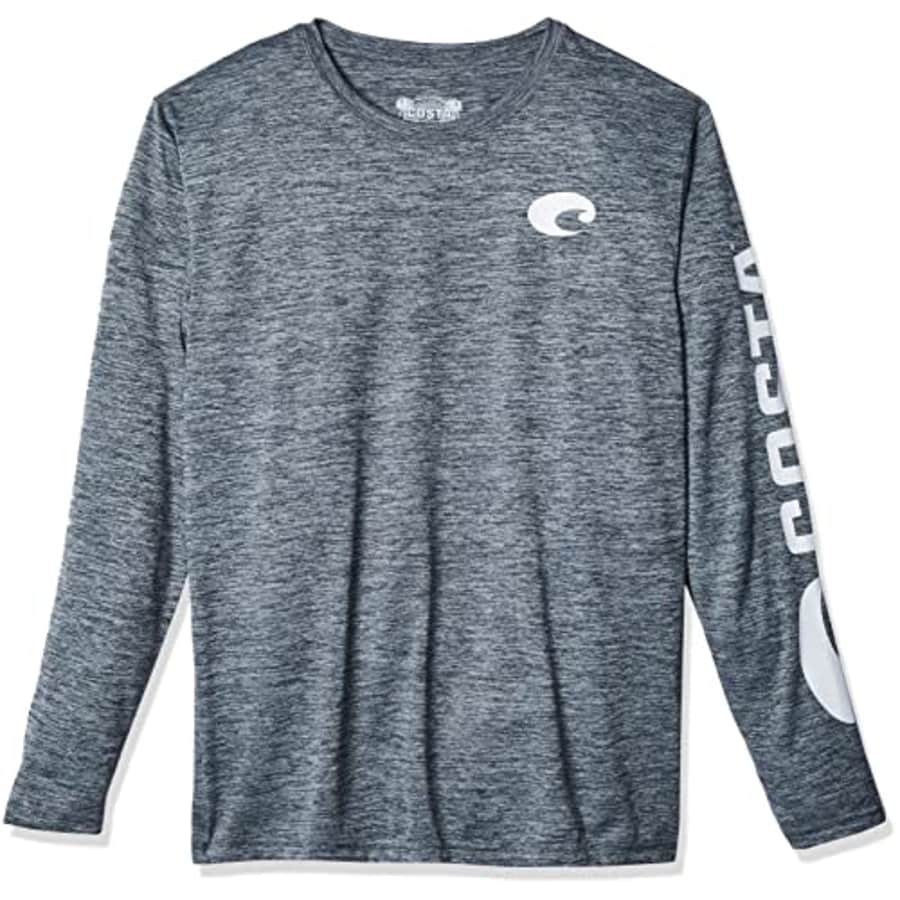 Costa Del Mar Men's Technical Crew Catonic Long Sleeve Shirt, Gray, Small for $22
