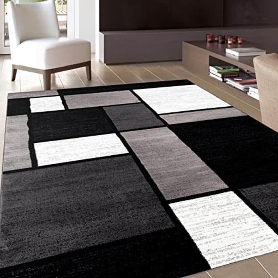 Rugshop Rug Decor Contemporary Modern Boxes Area Rug, 5' 3" by 7' 3", Grey for $70 Rugshop Rug Decor Contemporary Modern Boxes Area Rug, 5' 3" by 7' 3", Grey for $70