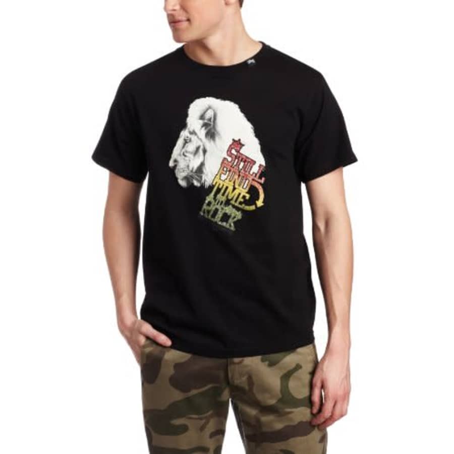 LRG Men's Liontimetorock Slim Fit T-Shirt, Black, Large for $23