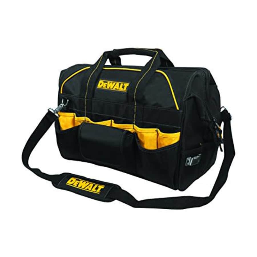 Custom LeatherCraft DEWALT DG5553 Tool Bag, 18 in. 28 Pocket, Multicolor, Pack of 1 for $92 Custom LeatherCraft DEWALT DG5553 Tool Bag, 18 in. 28 Pocket, Multicolor, Pack of 1 for $92