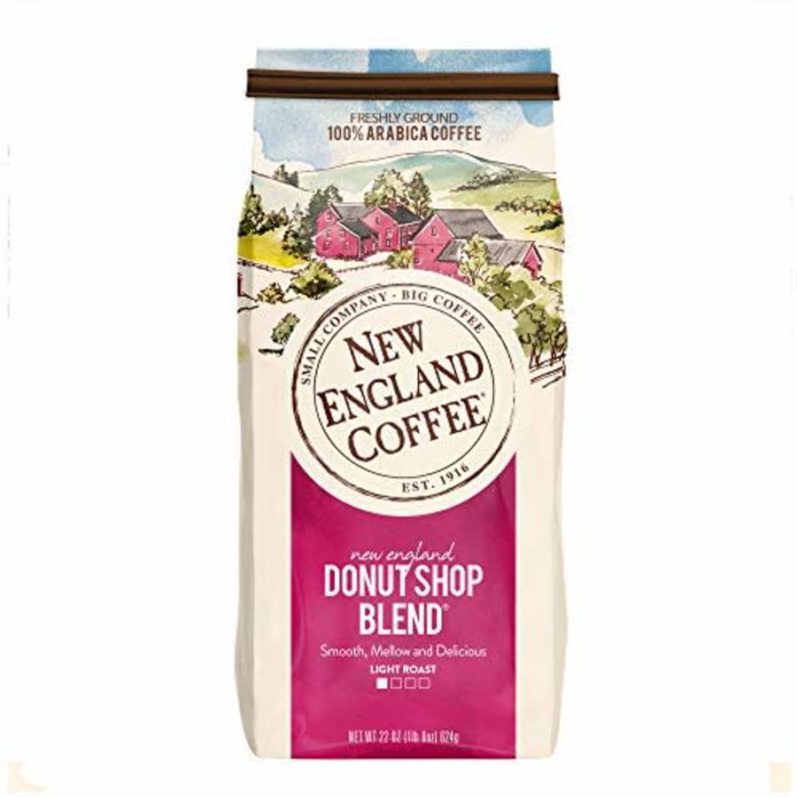 New England Coffee New England Donut Shop Blend Light Roast Ground Coffee 22 oz. Bag for $9