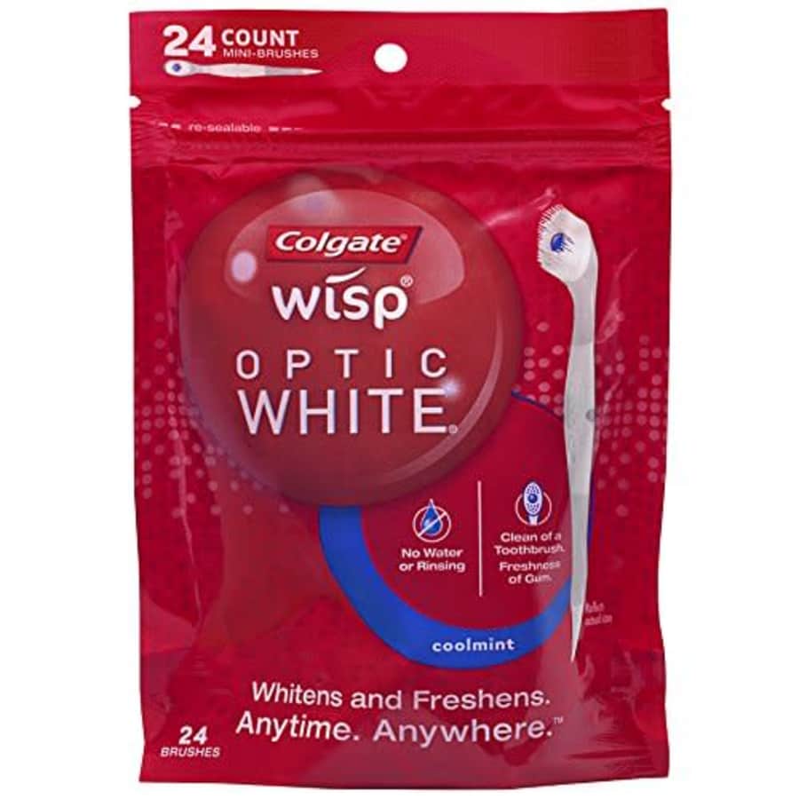 Colgate Optic White Wisp Disposable Mini Toothbrush, Cool Mint - 24 Count for $40