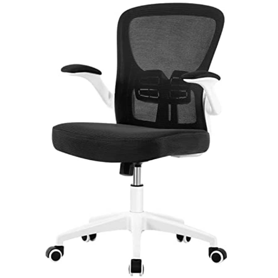 Yaheetech Ergonomic Desk Chair Executive Office Rolling Chair with Flip-Up Armrests Adjustable for $56 Yaheetech Ergonomic Desk Chair Executive Office Rolling Chair with Flip-Up Armrests Adjustable for $56